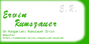 ervin rumszauer business card